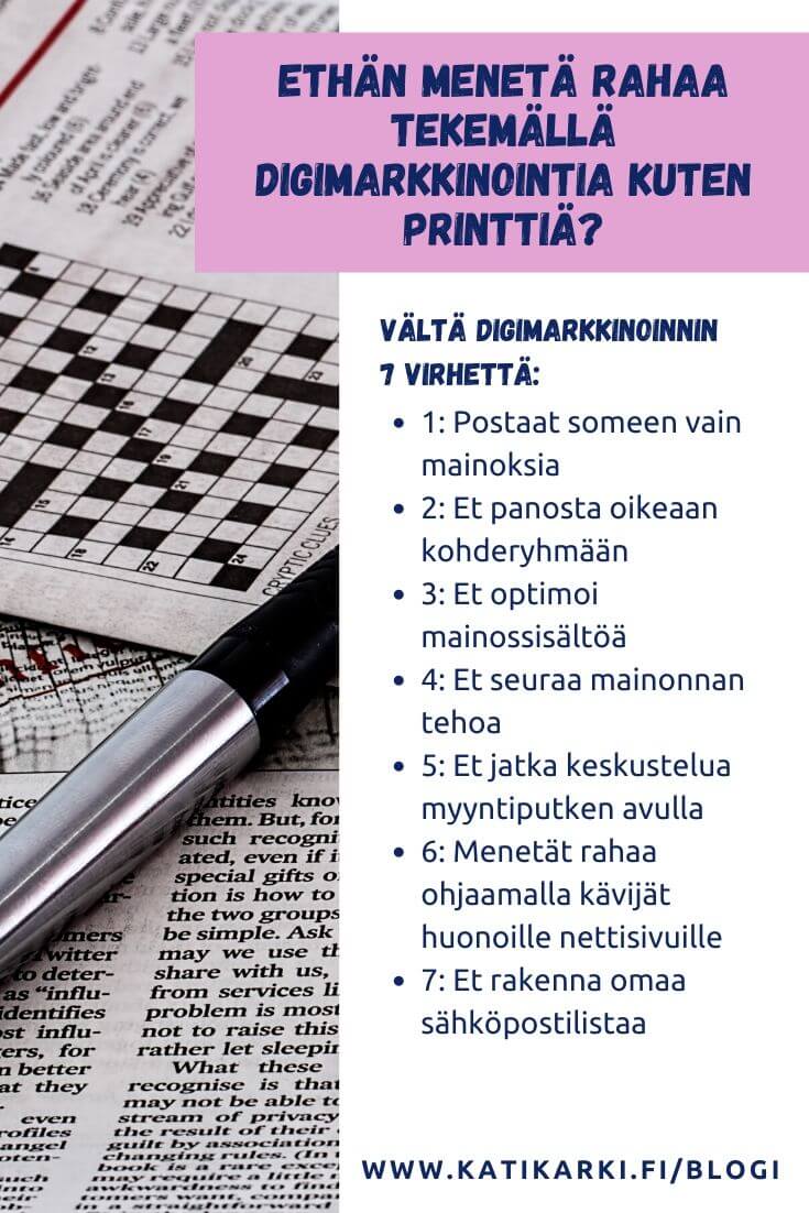 Vältä digimarkkinoinnin 7 virhettä